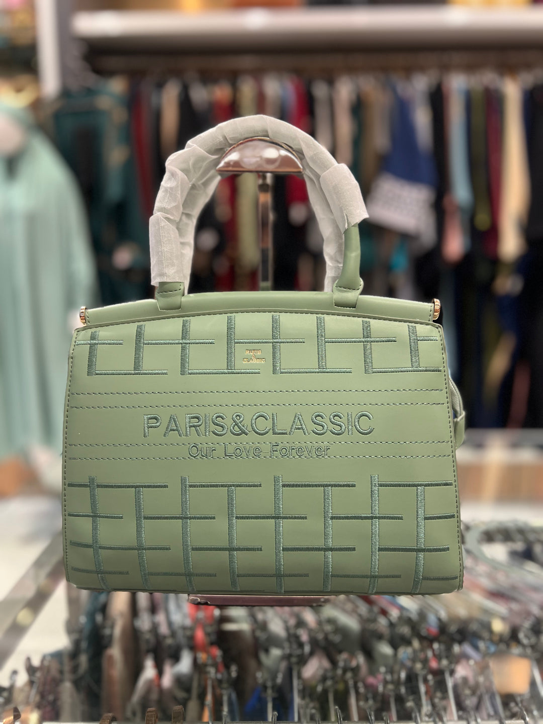 PARIS & CLASSIC HAND BAG - P1193/GREEN