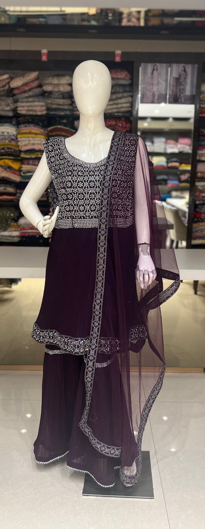 aishwarya wine gharara set-ha116