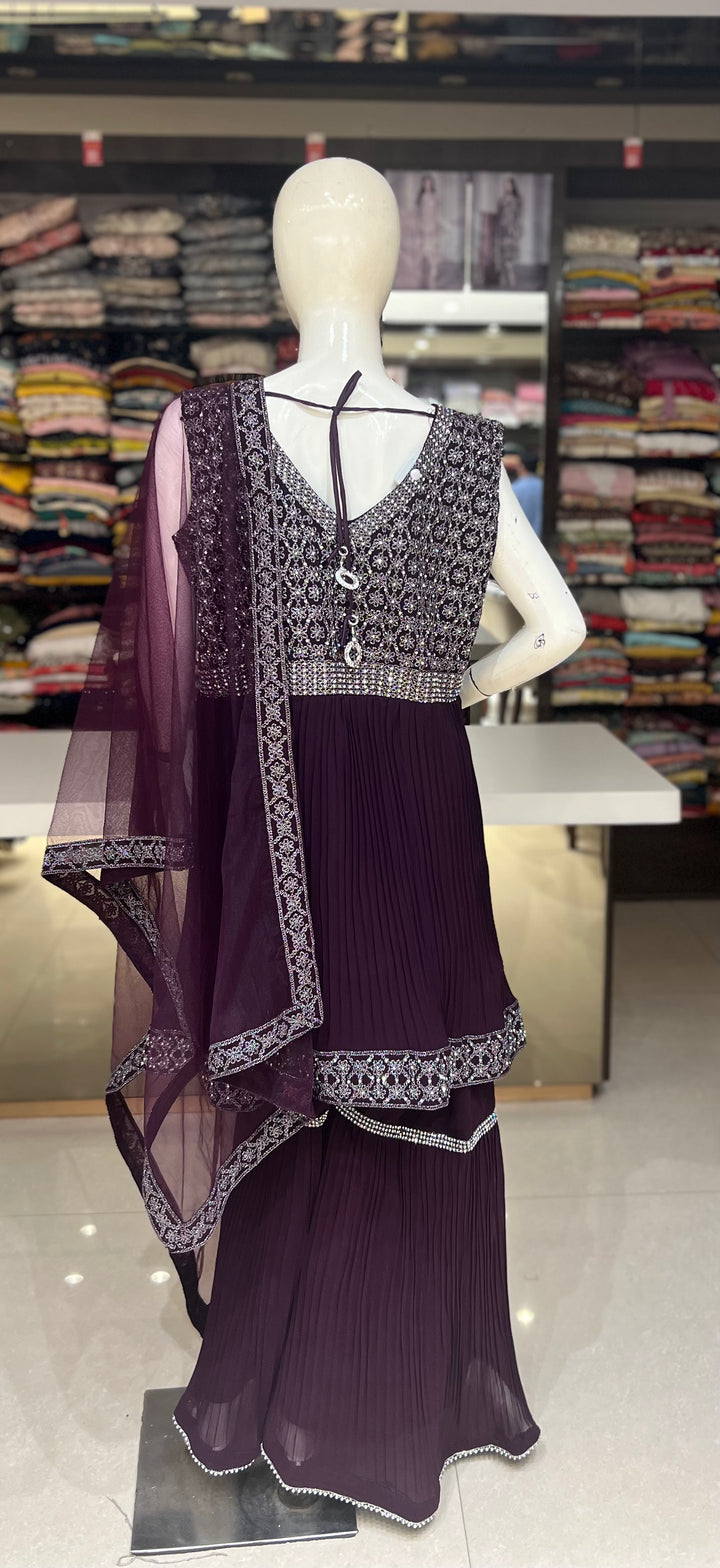 aishwarya wine gharara set-ha116