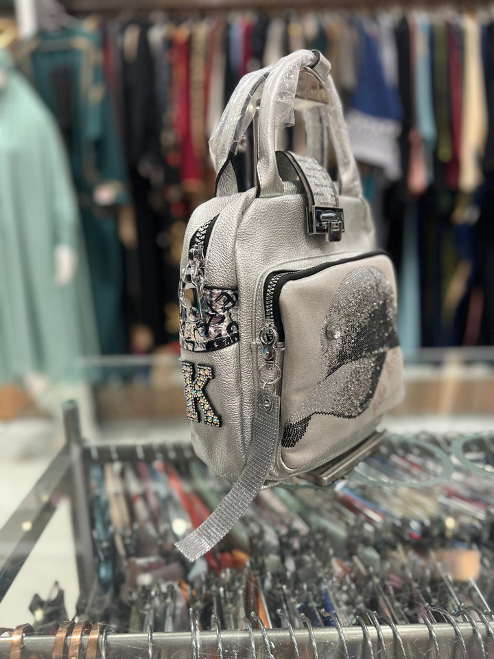 SILVER HAND BAG - 7373/SILIVER