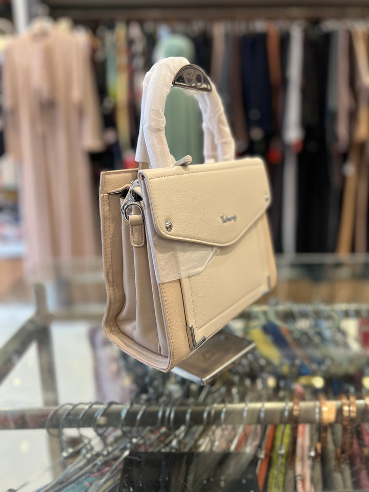 FANCY HAND BAG - BH06/OFF WHITE & CREAM/