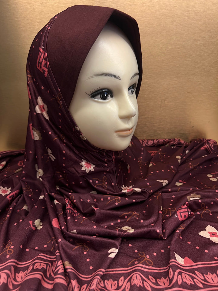 MALAYSIAN HIJAB Ready to Wear Super Hit PRINTED LYCRA Soft Fabric Pin-less plain Hijabs- BJ010
