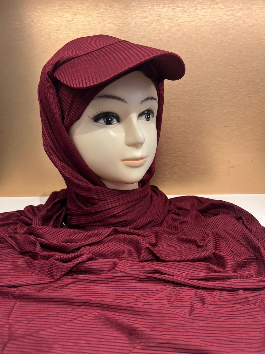 Super Hit Ribbed Fabric Summer Hijabs with Inner Tube Cap- BJ024