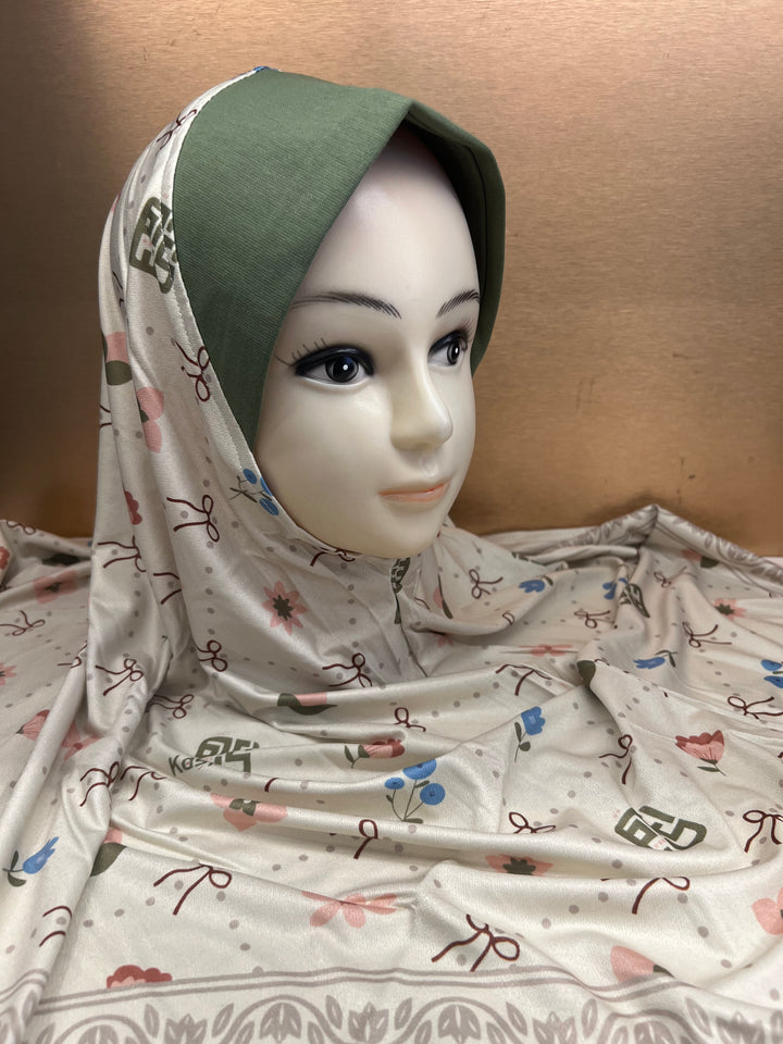 MALAYSIAN HIJAB Ready to Wear Super Hit PRINTED LYCRA Soft Fabric Pin-less plain Hijabs- BJ010