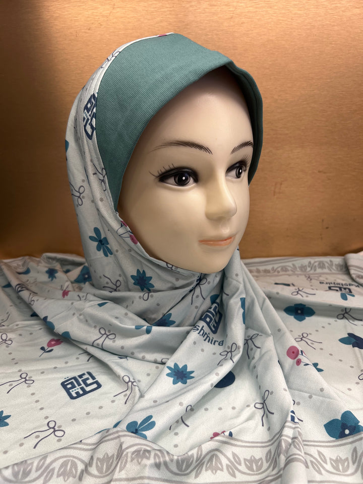 MALAYSIAN HIJAB Ready to Wear Super Hit PRINTED LYCRA Soft Fabric Pin-less plain Hijabs- BJ010
