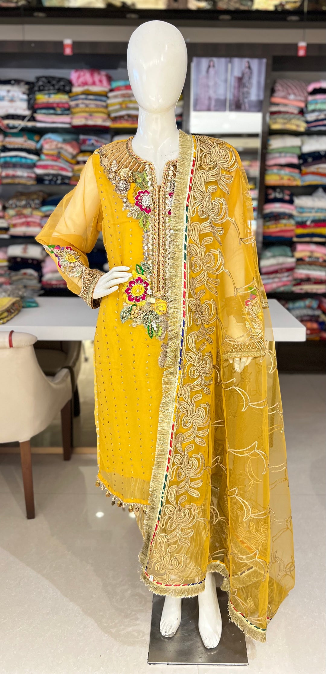 khudabaksh yellow emb set-25513