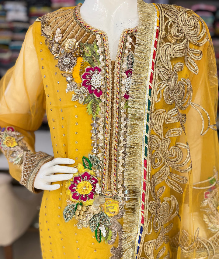 khudabaksh yellow emb set-25513