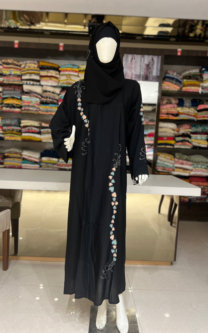 black emb abaya-jn36