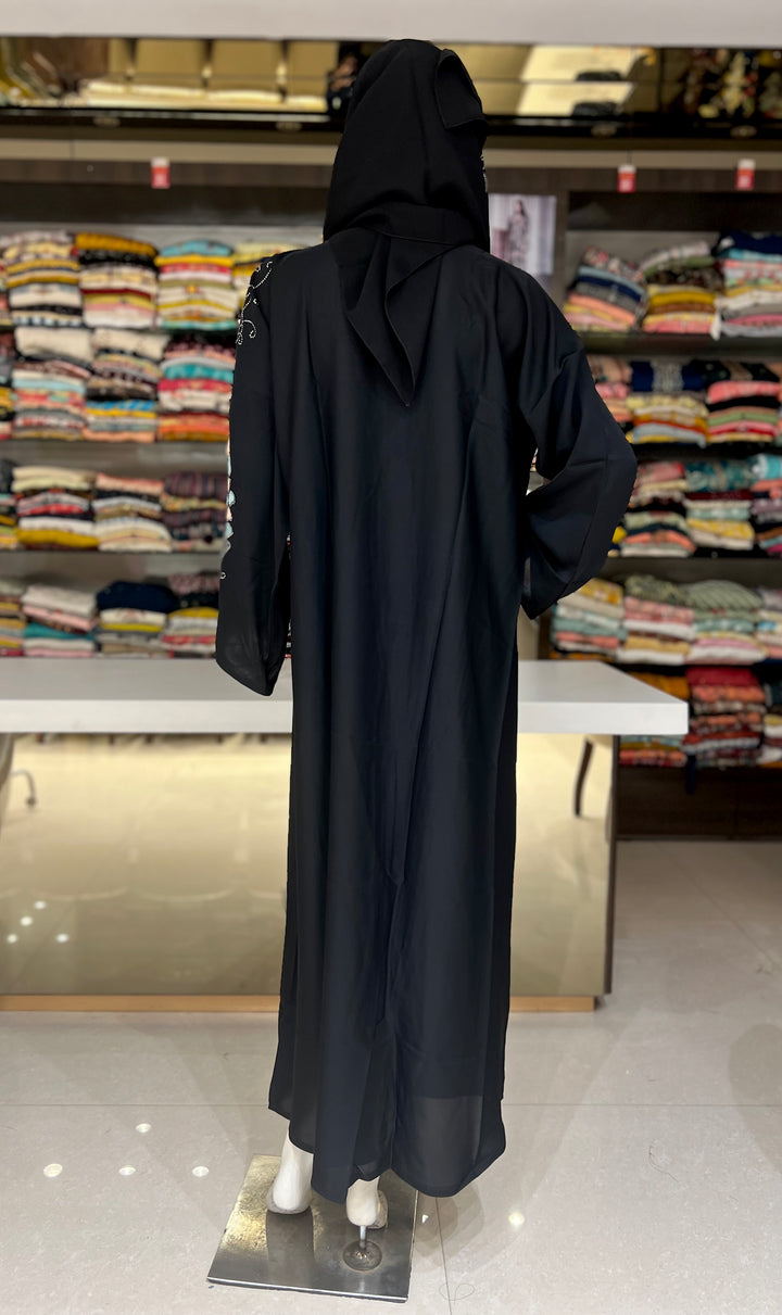 black emb abaya-jn36