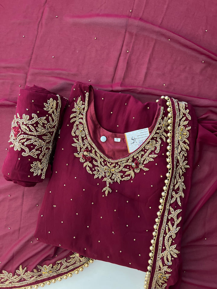 raveena georgette emb set-km15