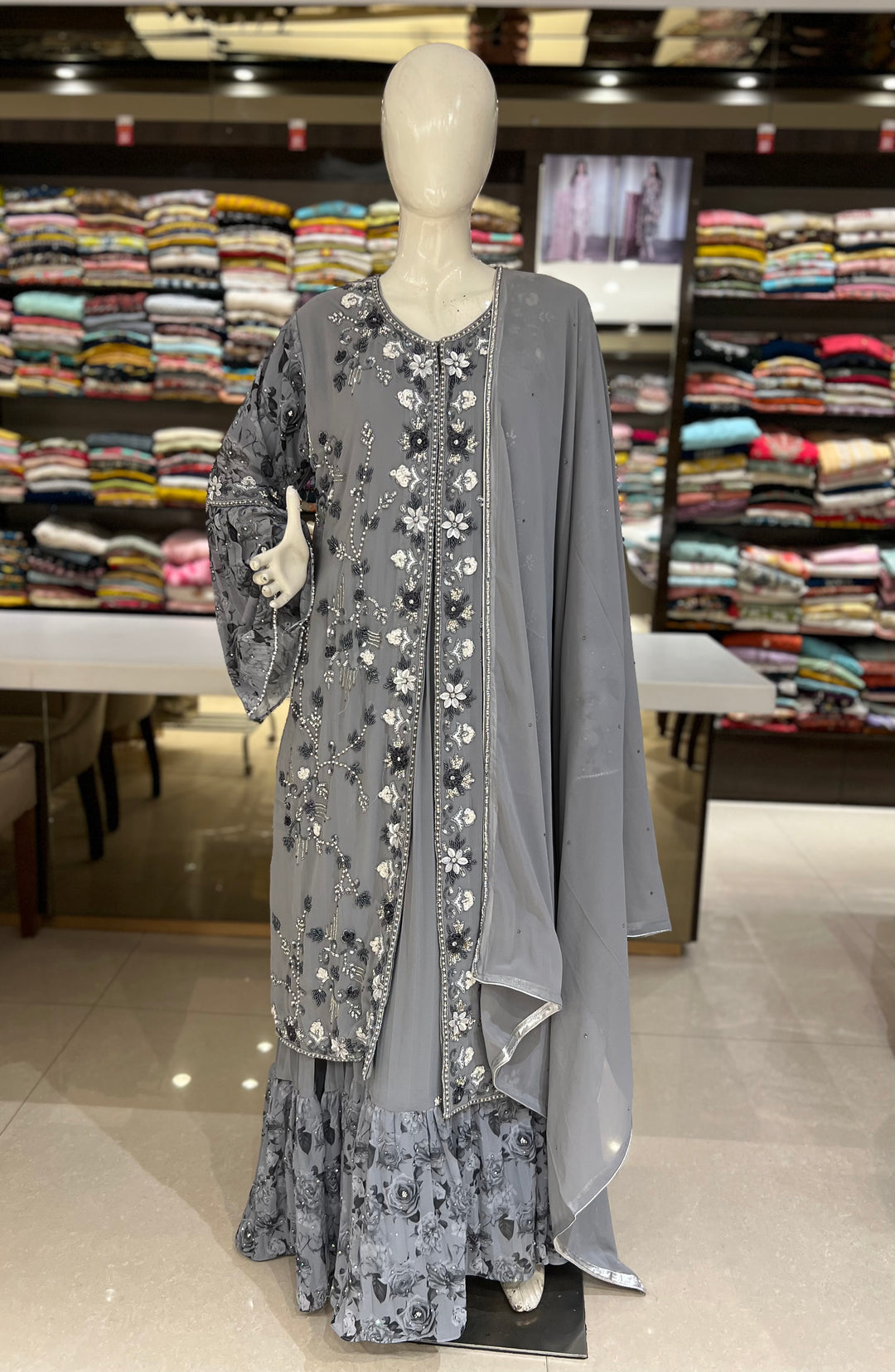 garima emb  long frock with koti-km04