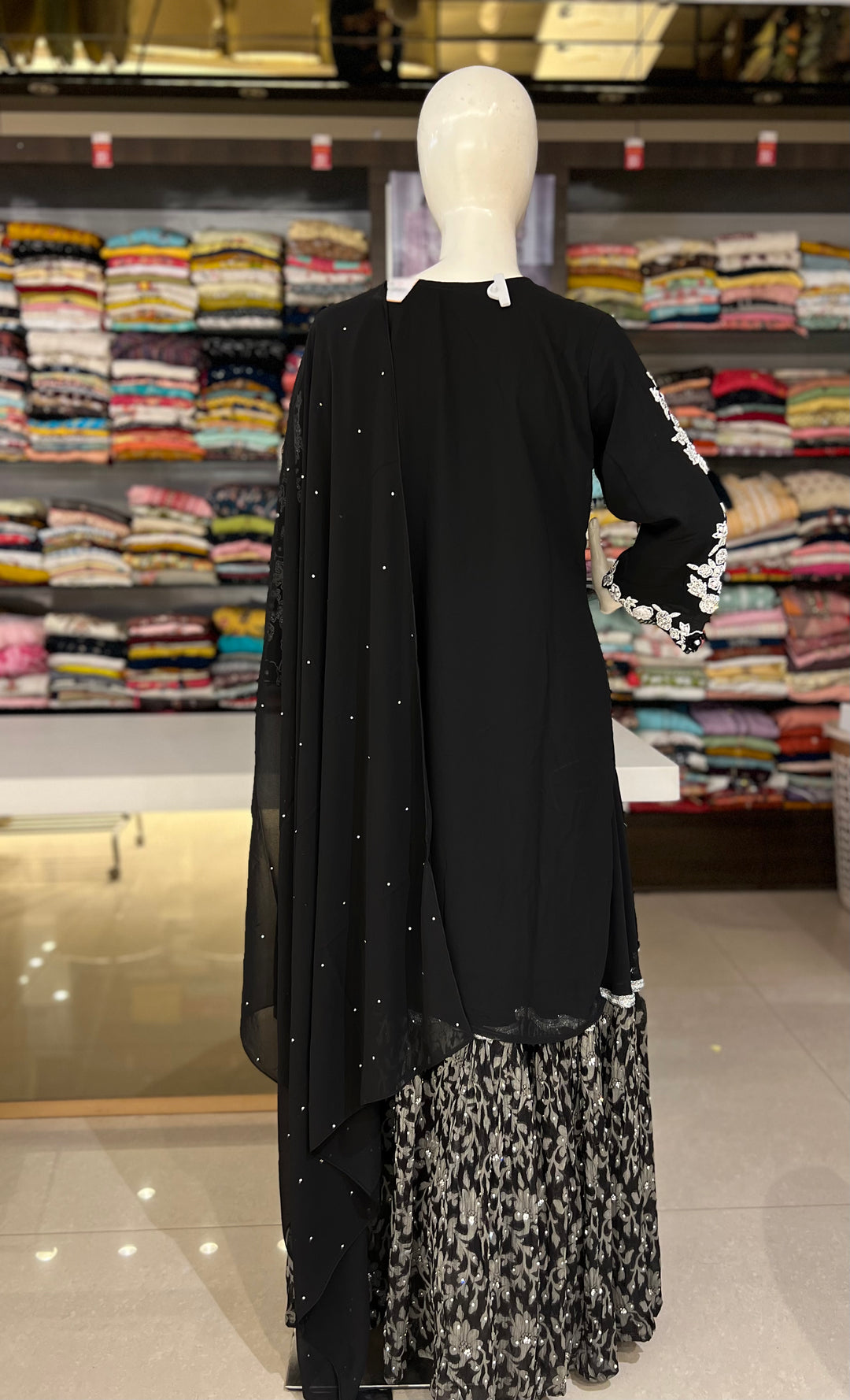 naina black emb sharara set-km17