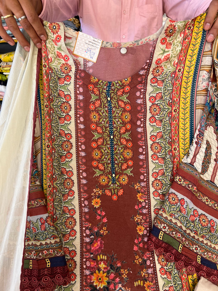 MEENAKARI LAWN SUIT-IKD01