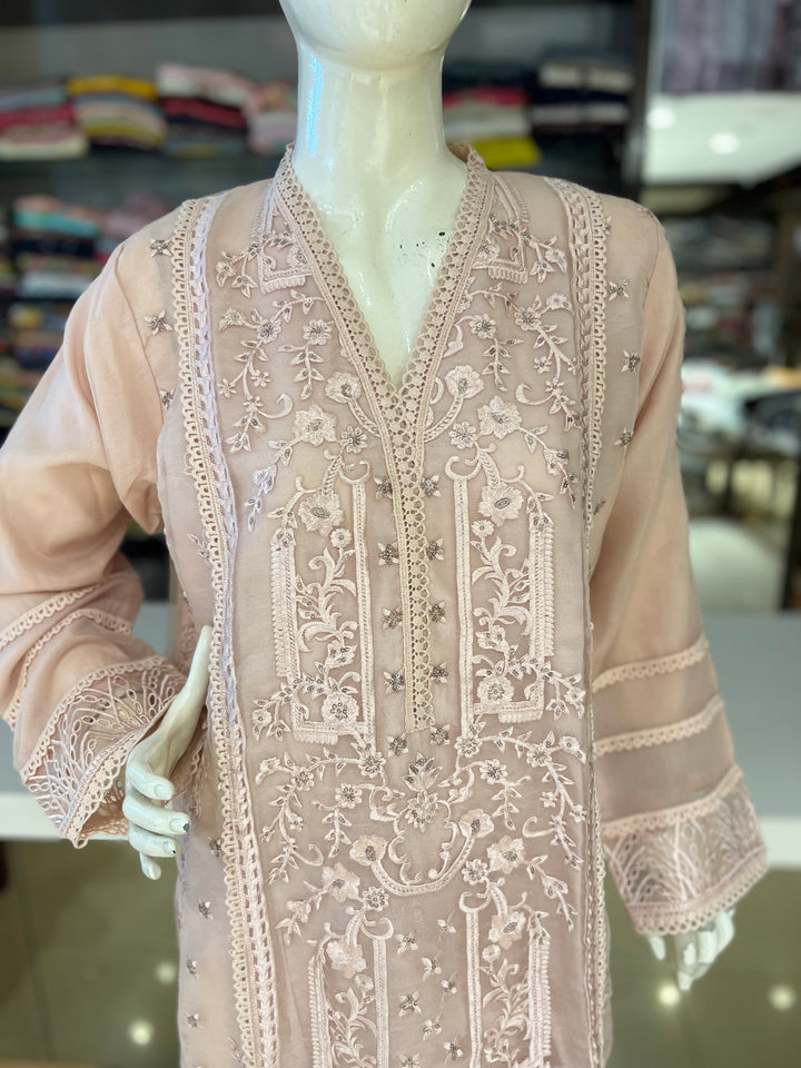 MISBAH SADABAHAR DESIGNER THREAD WORK KURTI BOTTOM SUIT- 5750