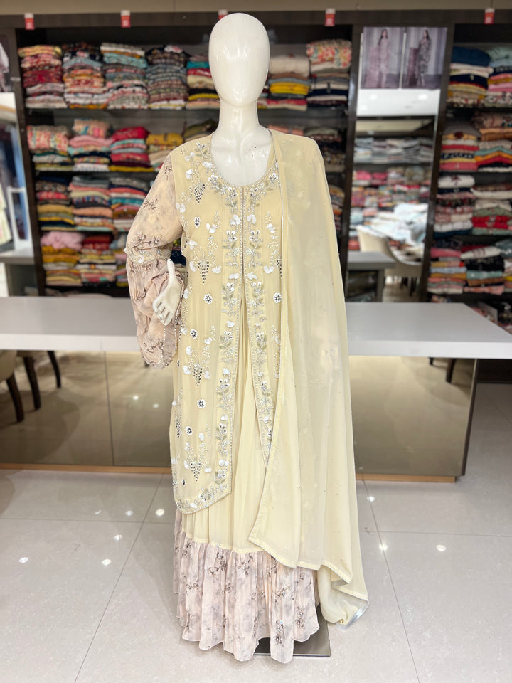 KARISHMA EMB DESIGNER FROCK WITH LONG KOTI -KM08