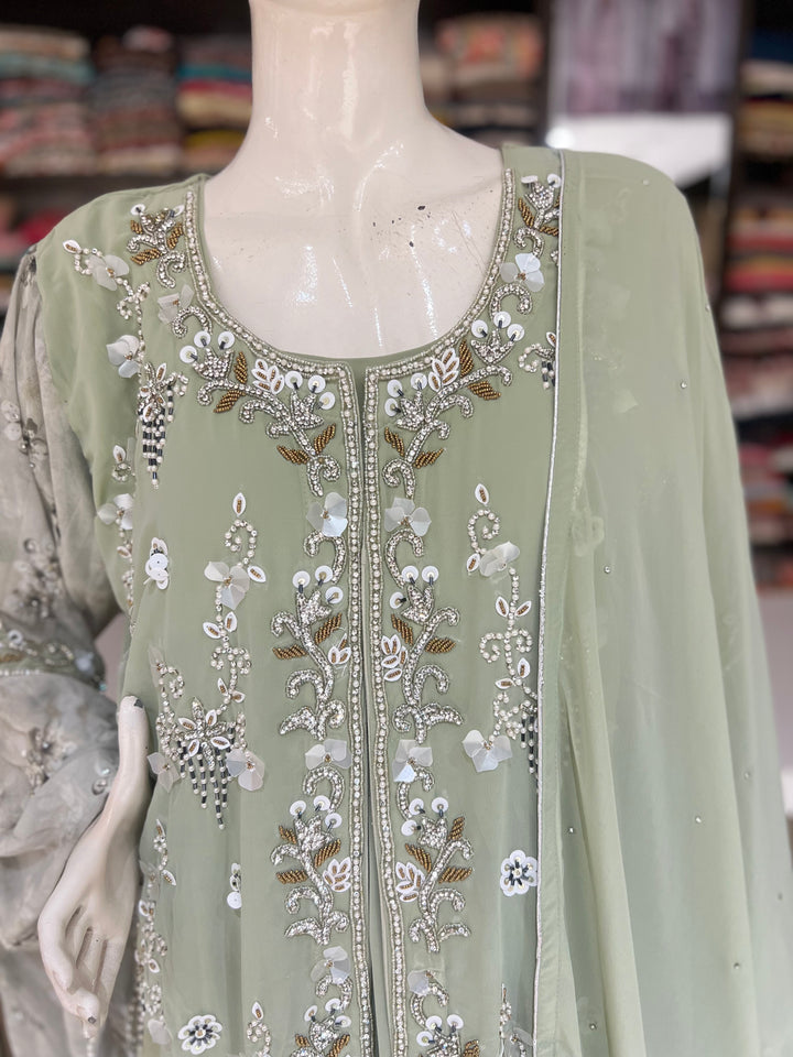 KARISHMA EMB DESIGNER FROCK WITH LONG KOTI -KM08