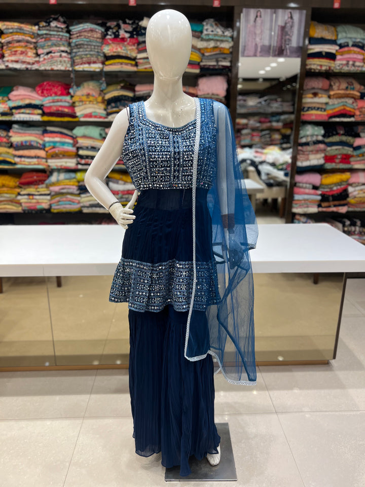 PEPLON BLUE GHARARA-HA113