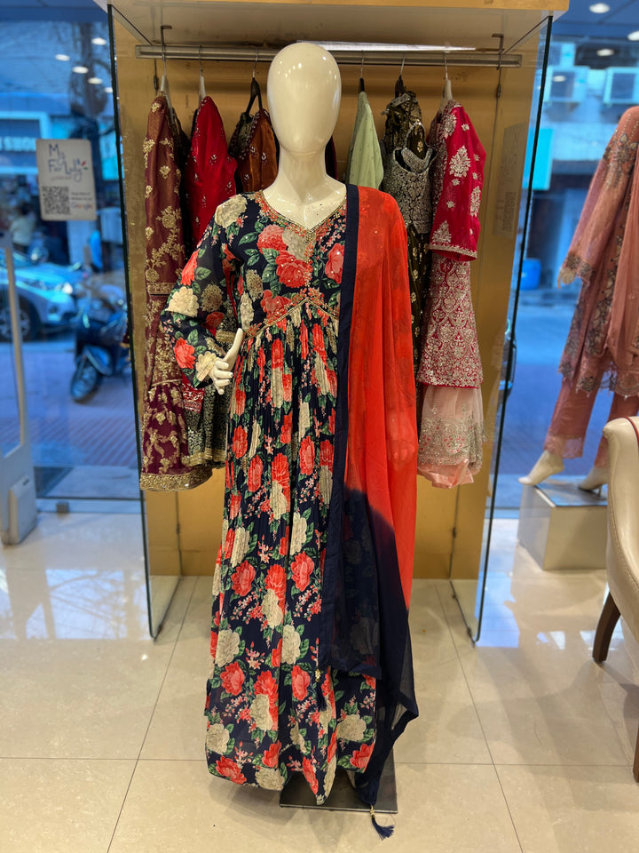 PIHU DESIGNER LONG FROCK- IKF5