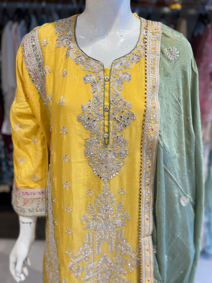 NIMRIT DESIGNER PLAZO SET- IKK19