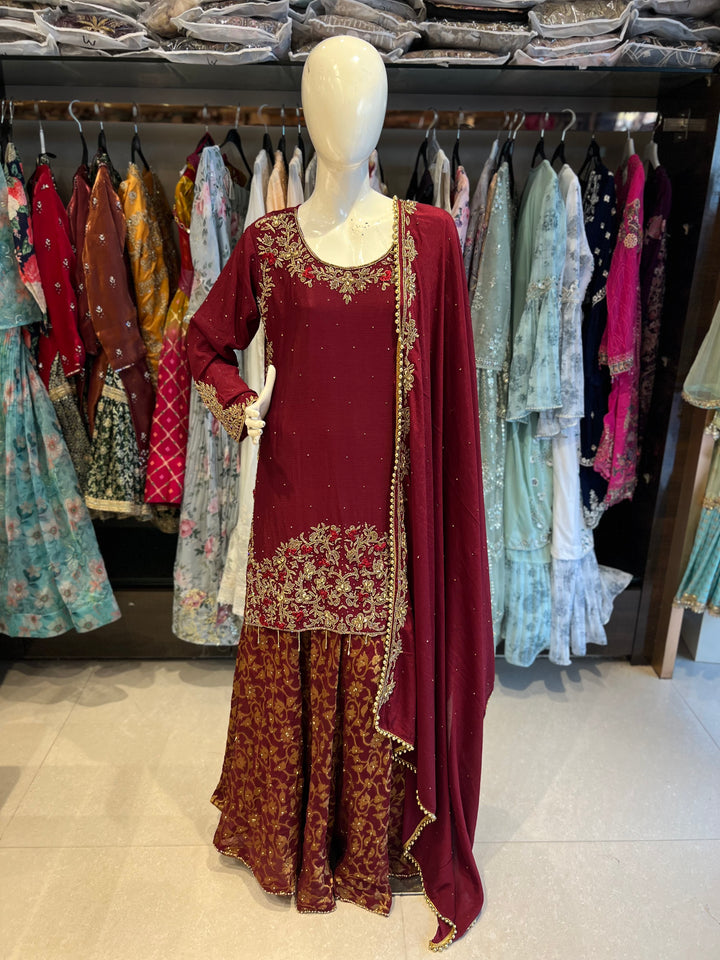 PALLAVI DESIGNER EMB SHARARA-KMS1