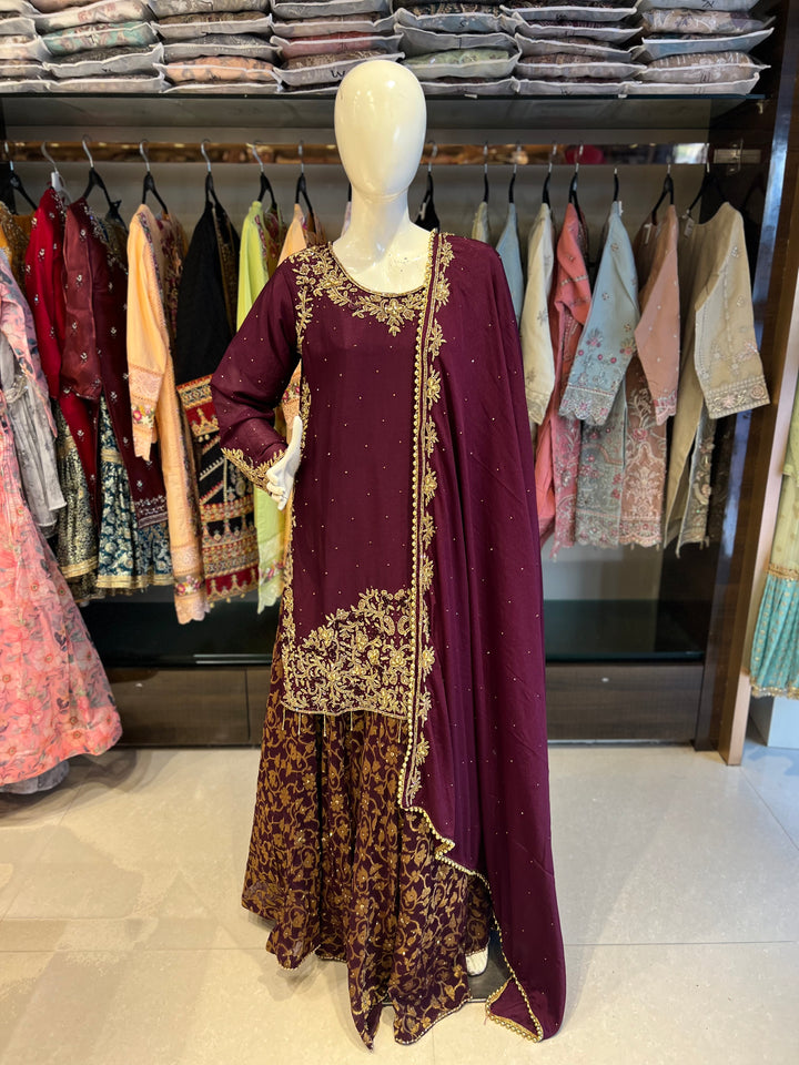 PALLAVI DESIGNER EMB SHARARA-KMS1