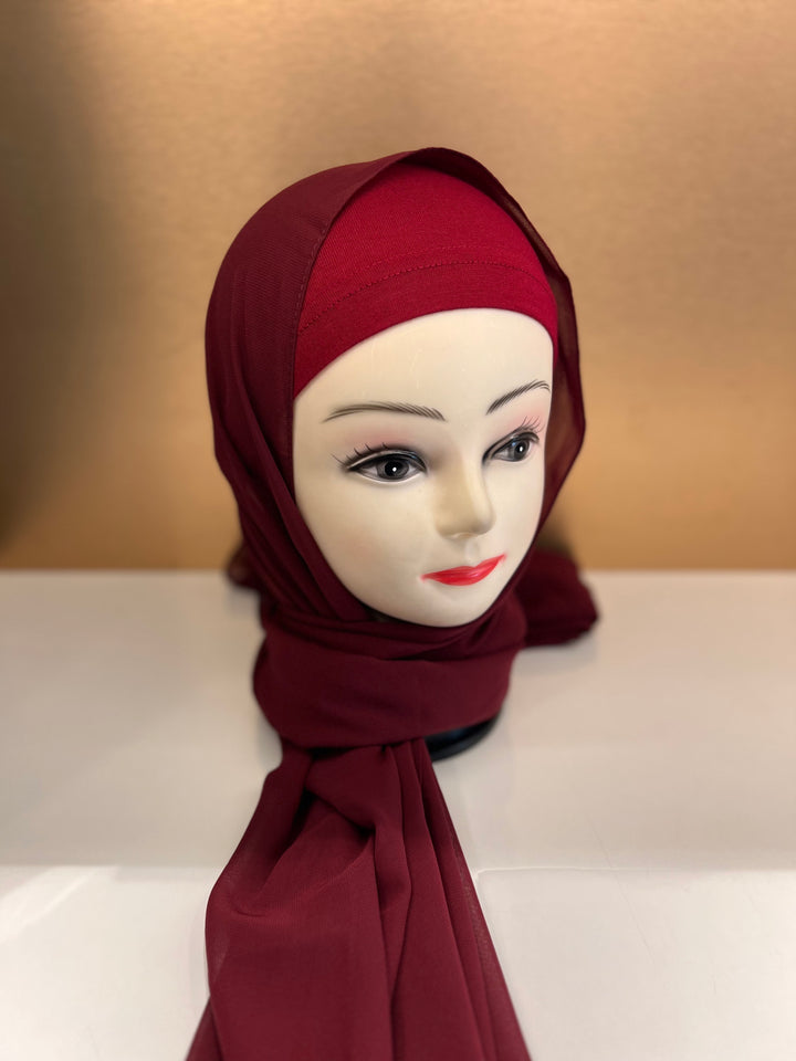 REVERSIBLE CAP ATTACHED HIJABS (BUY 2 & GET 1 FREE)- 1260