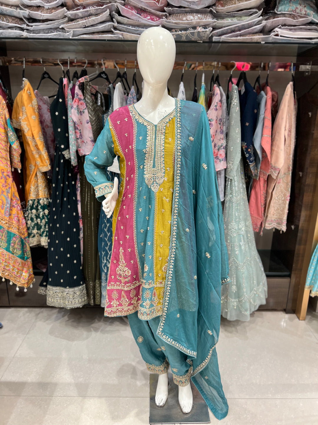 KASHVI DEISGNER FROCK WITH PATIALA SALWAR- BTC11