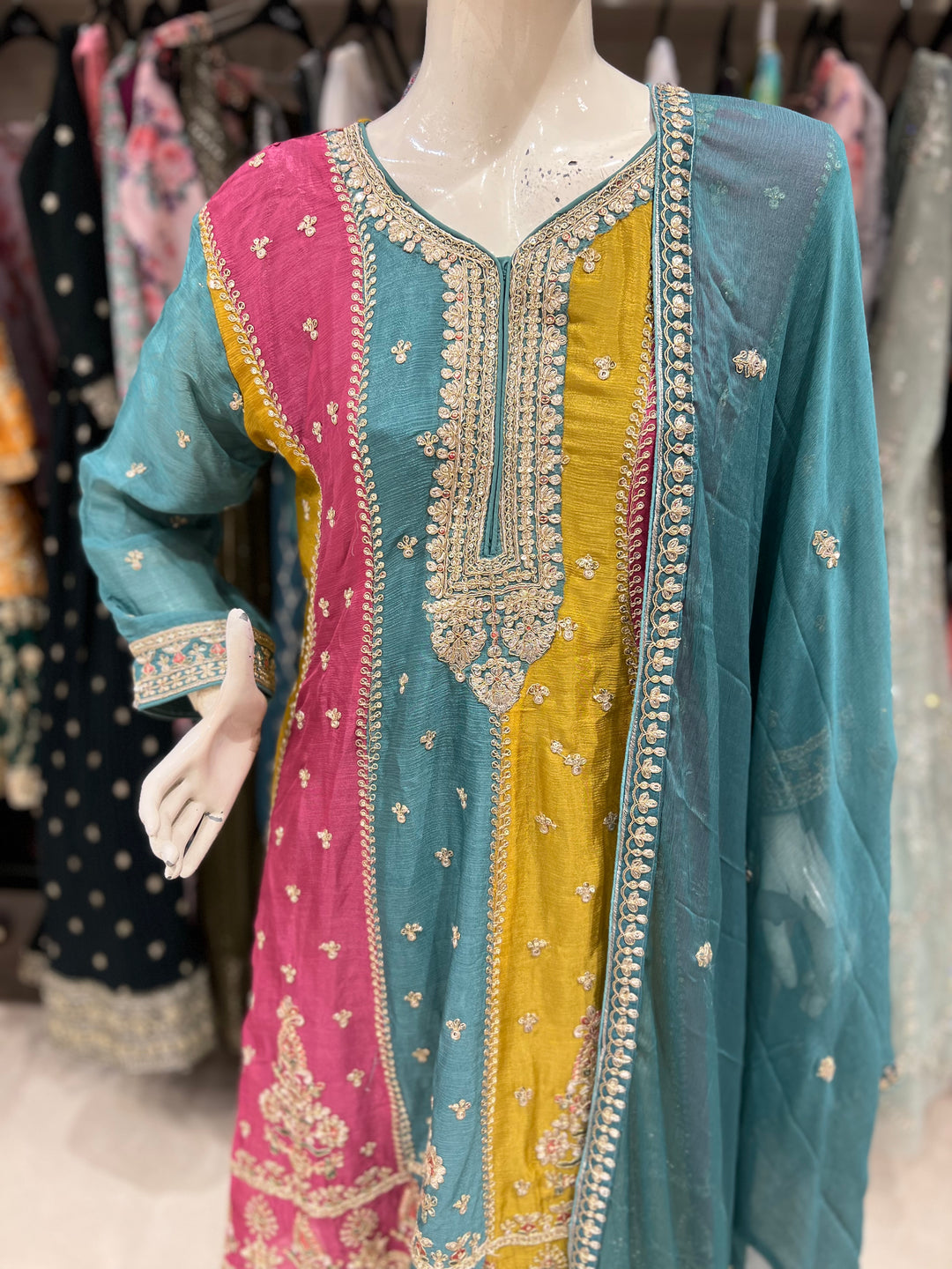 KASHVI DEISGNER FROCK WITH PATIALA SALWAR- BTC11