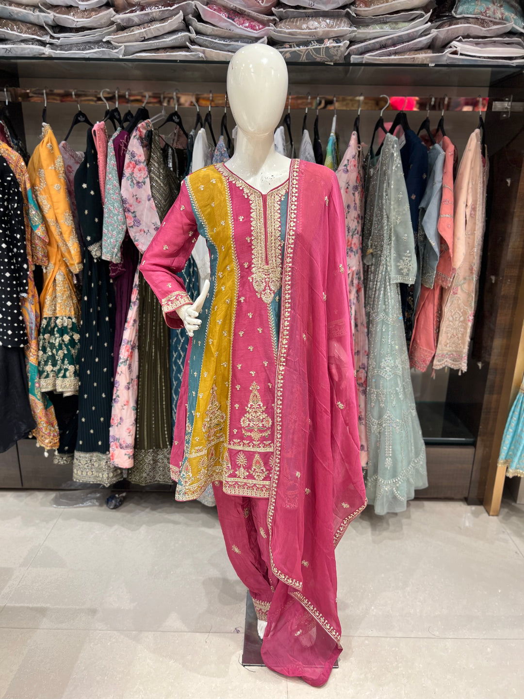 KASHVI DEISGNER FROCK WITH PATIALA SALWAR- BTC11