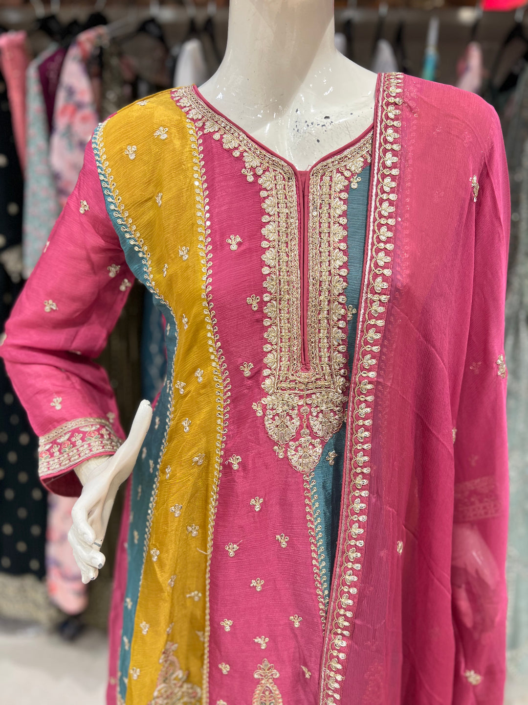 KASHVI DEISGNER FROCK WITH PATIALA SALWAR- BTC11