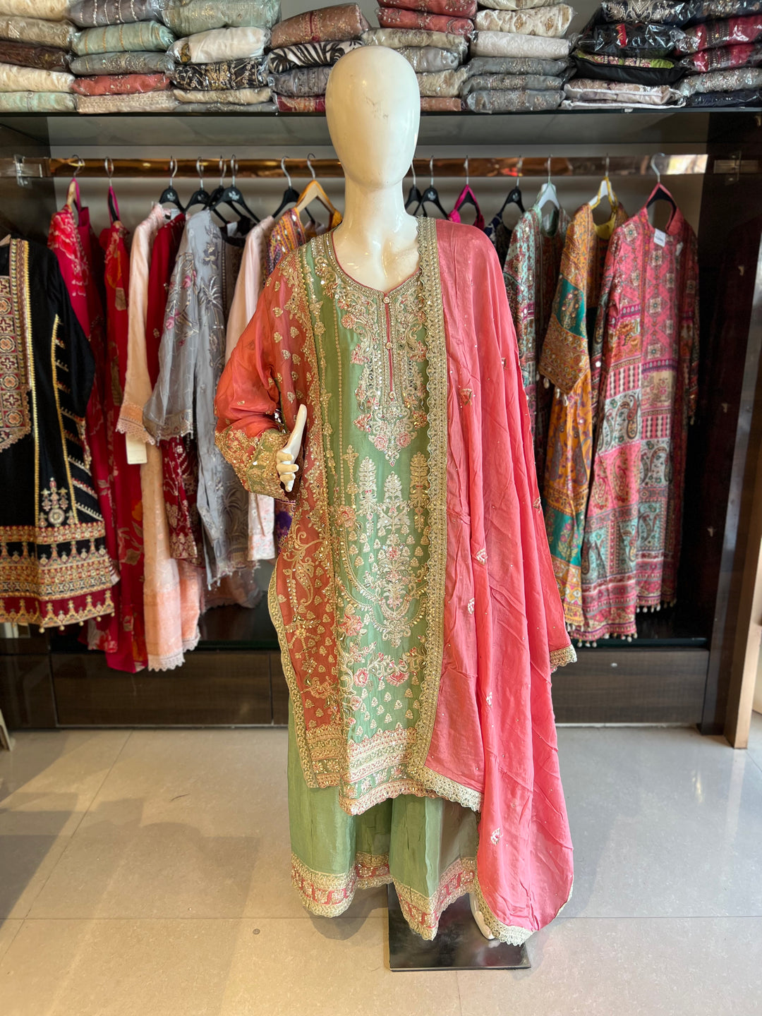 RAMIYA DESIGNER EMB SEMI STICHED SUIT- IKTD1