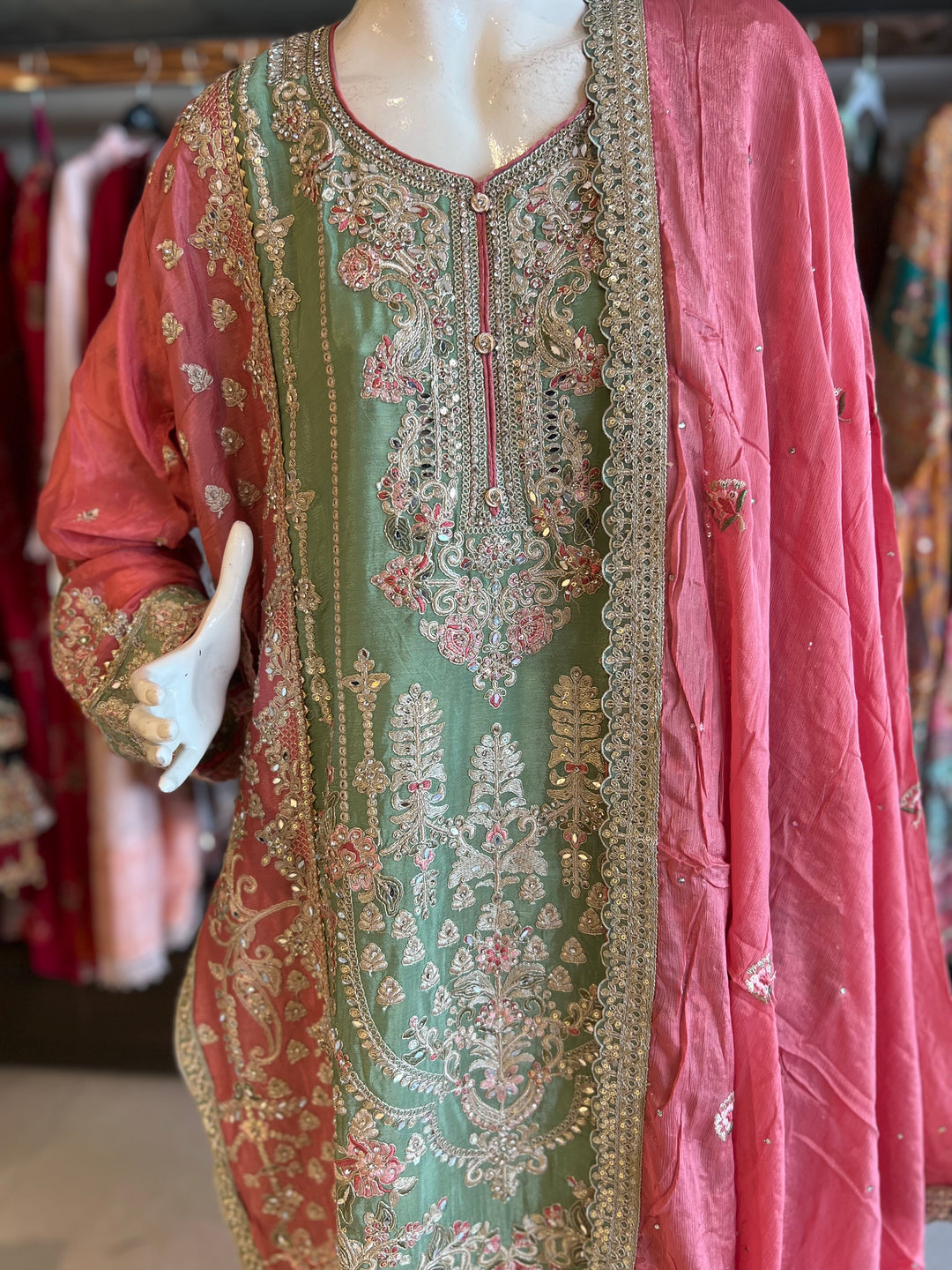 RAMIYA DESIGNER EMB SEMI STICHED SUIT- IKTD1