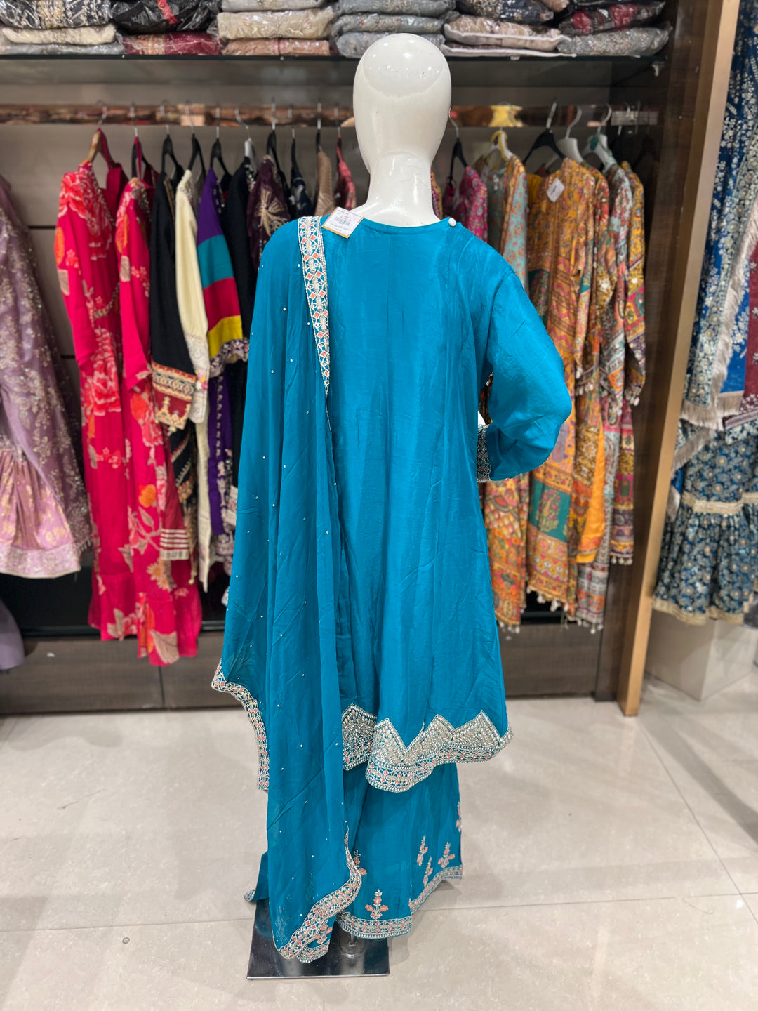 LALITA DESIGNER EMB FROCK PLAZO SUIT- BTE10