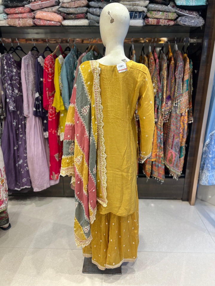 BHAVINI DESIGNER EMB GARARA SUIT -TBN19