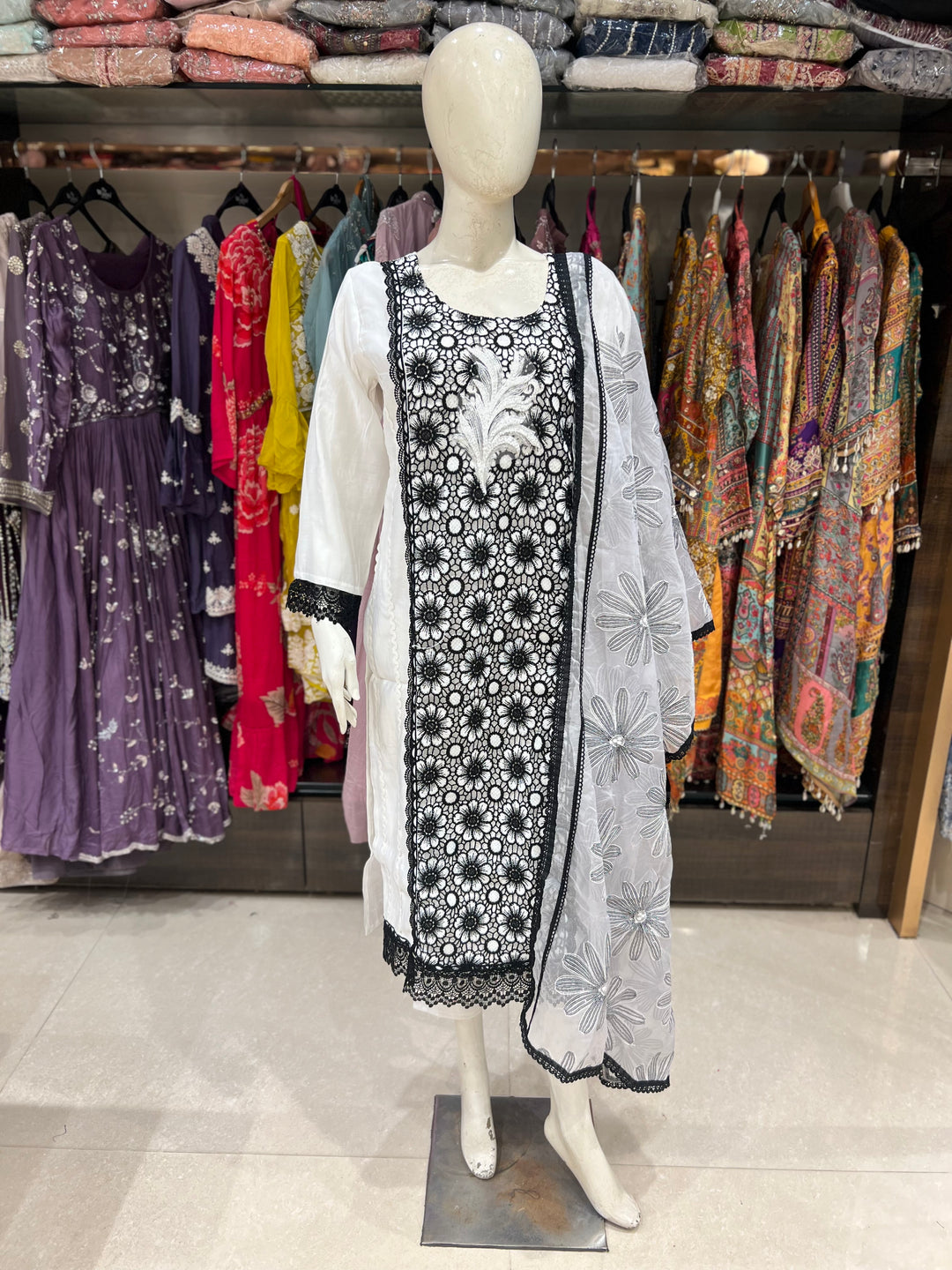 TAVYA DESIGNER CHIKAN WORK SUIT -BTN34