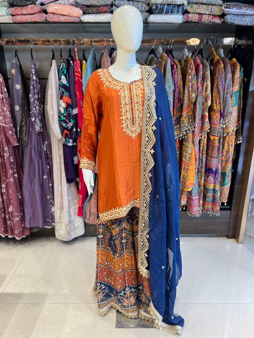 RIDHI DESIGNER EMB STONE WORK SUIT -IKN5