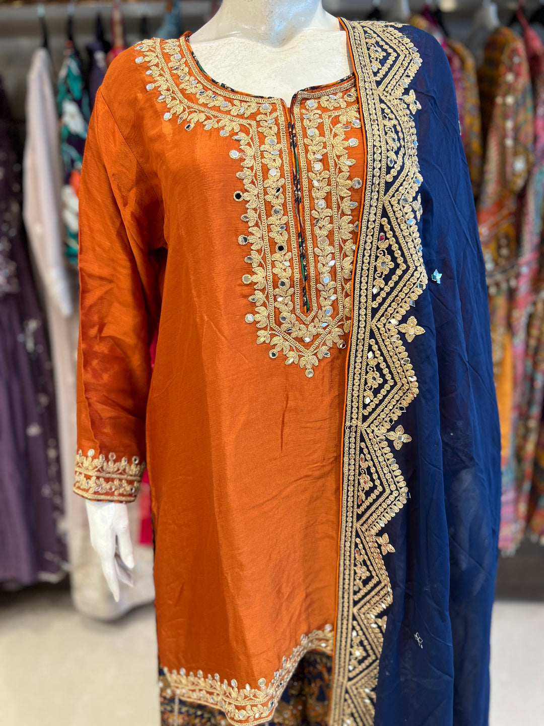 RIDHI DESIGNER EMB STONE WORK SUIT -IKN5