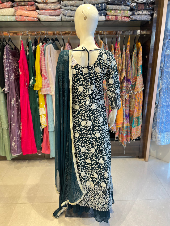 NITARA CHIKANKARI LAVENDER SARARA SUIT -BTN89