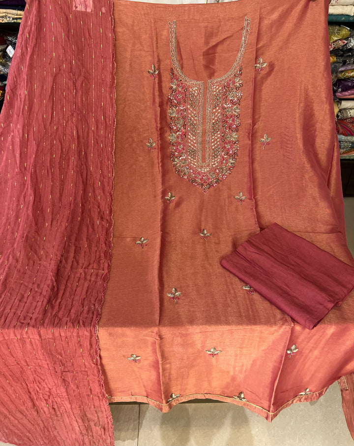 DIKSHA DESIGNER EMB UNSTICHED SUIT -IKL4