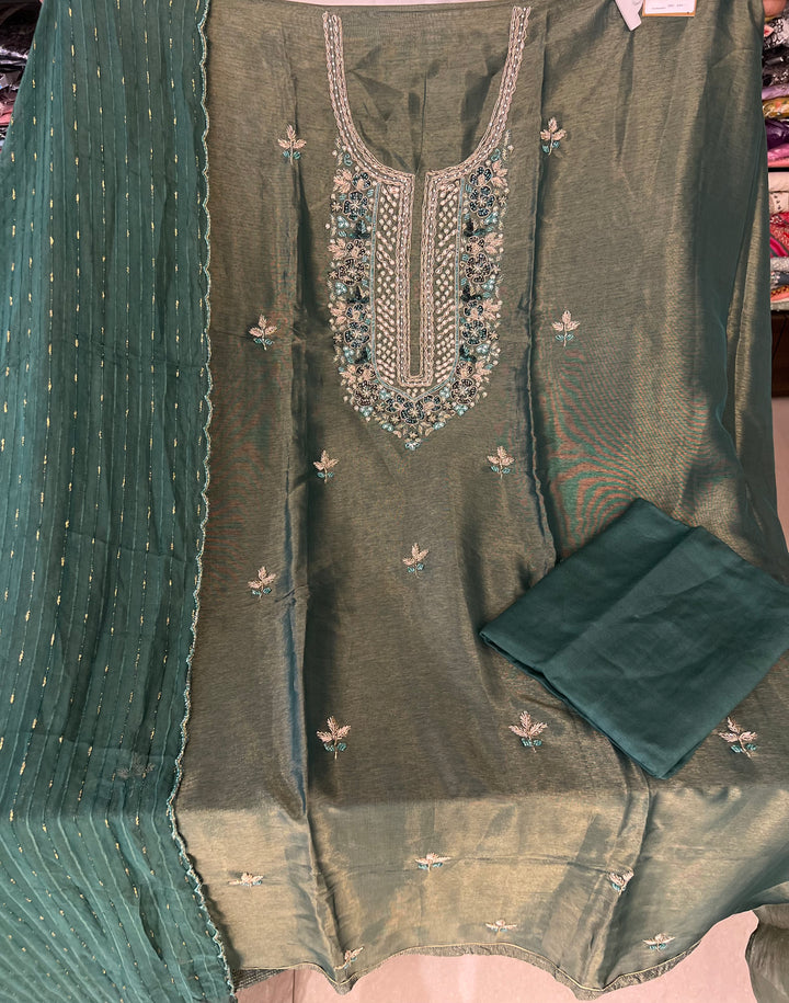 DIKSHA DESIGNER EMB UNSTICHED SUIT -IKL4