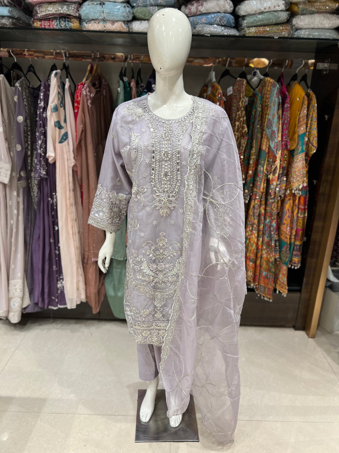 PAKISTANI ORGANZA SUIT (PLUS SIZE) - IKP05