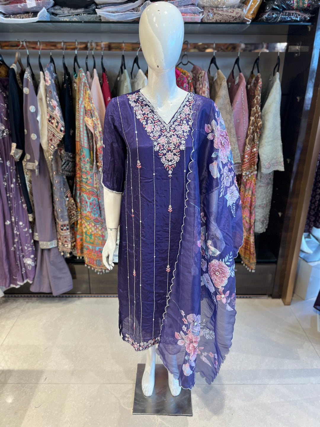 HARIRA DESIGNER EMB SUIT -KHT22