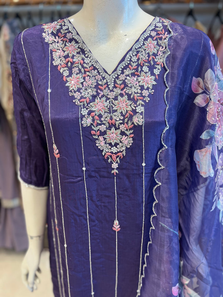 HARIRA DESIGNER EMB SUIT -KHT22