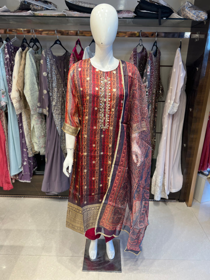 CHARITA DESIGNER EMB SUIT -KTH11