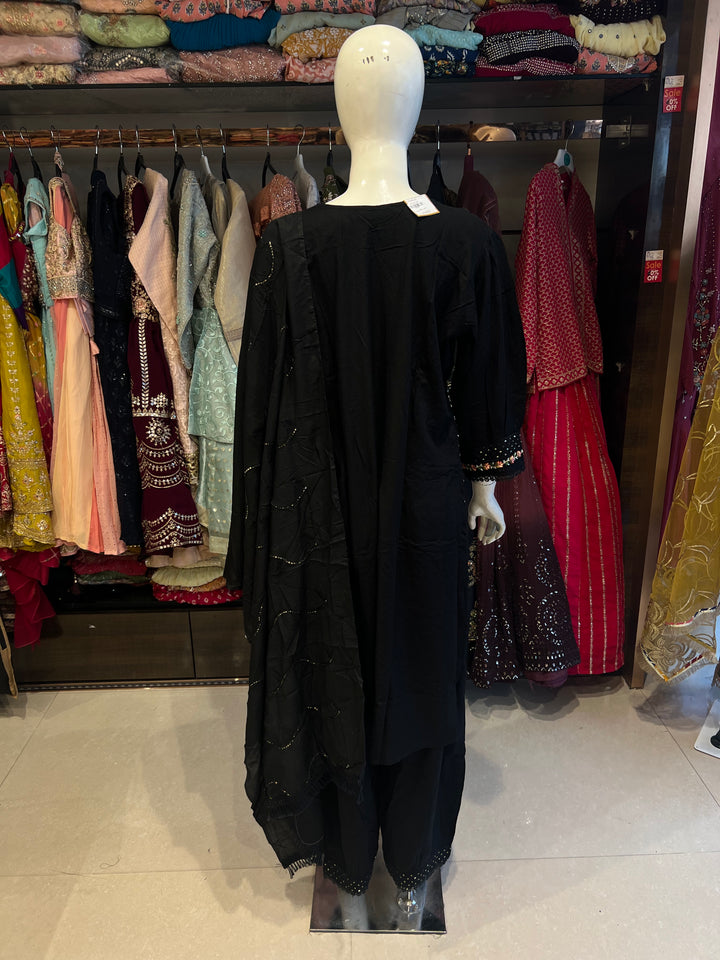 PLUS SIZE BLACK KARACHI SUIT-IKT003