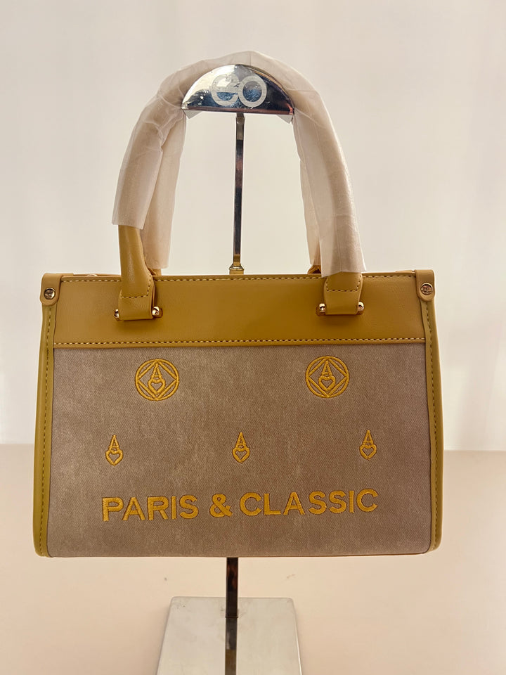 PARIS & CLASSIC HAND BAG FOR WOMEN`S (YELLOW) P1135/1