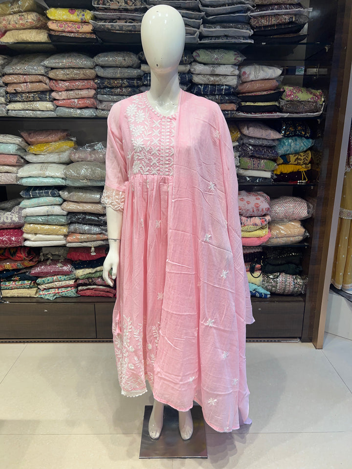 PURE MUL CHIKANKARI DESIGNER SUIT-BTF81