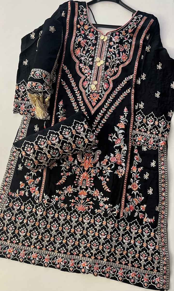 KASHMIRI WORK BLACK EMB IKC012/2