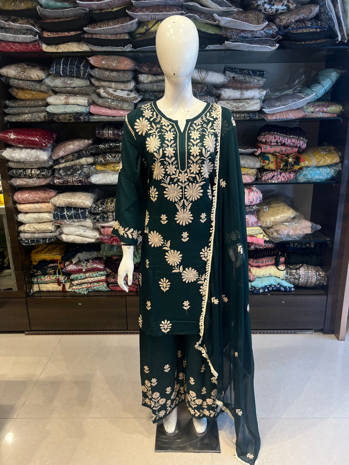 CHIKANKARI  SARARA SUIT -ikf21/3