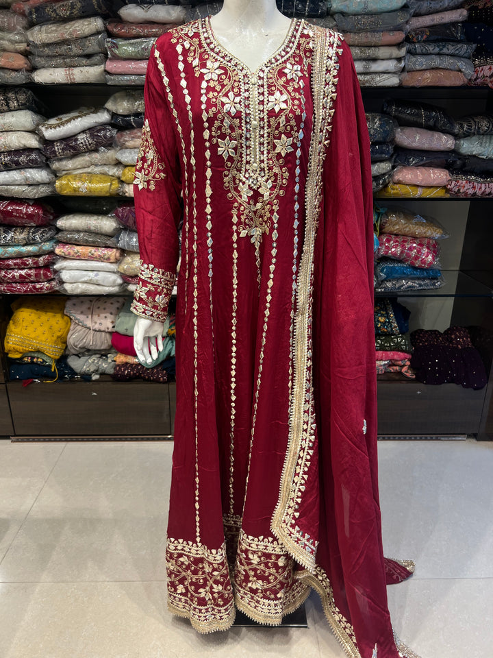 GOTA WORK DESIGNER LONG ANARKALI -01123